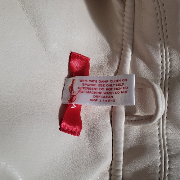 Girls Faux Leather Motto Jacket School Washable Size S - Picture 4 of 4